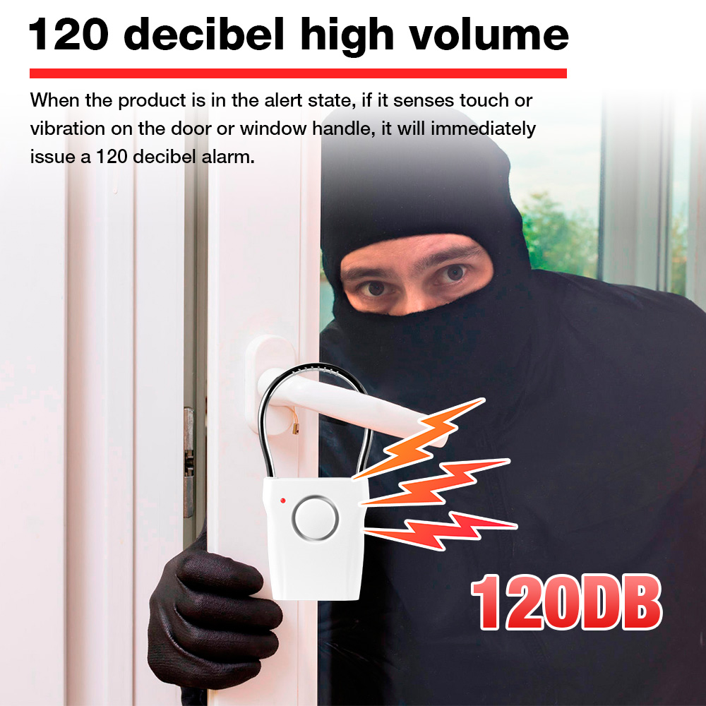 Door Wedge Alarm - 120dB Door Handle Alarm with Adjustable