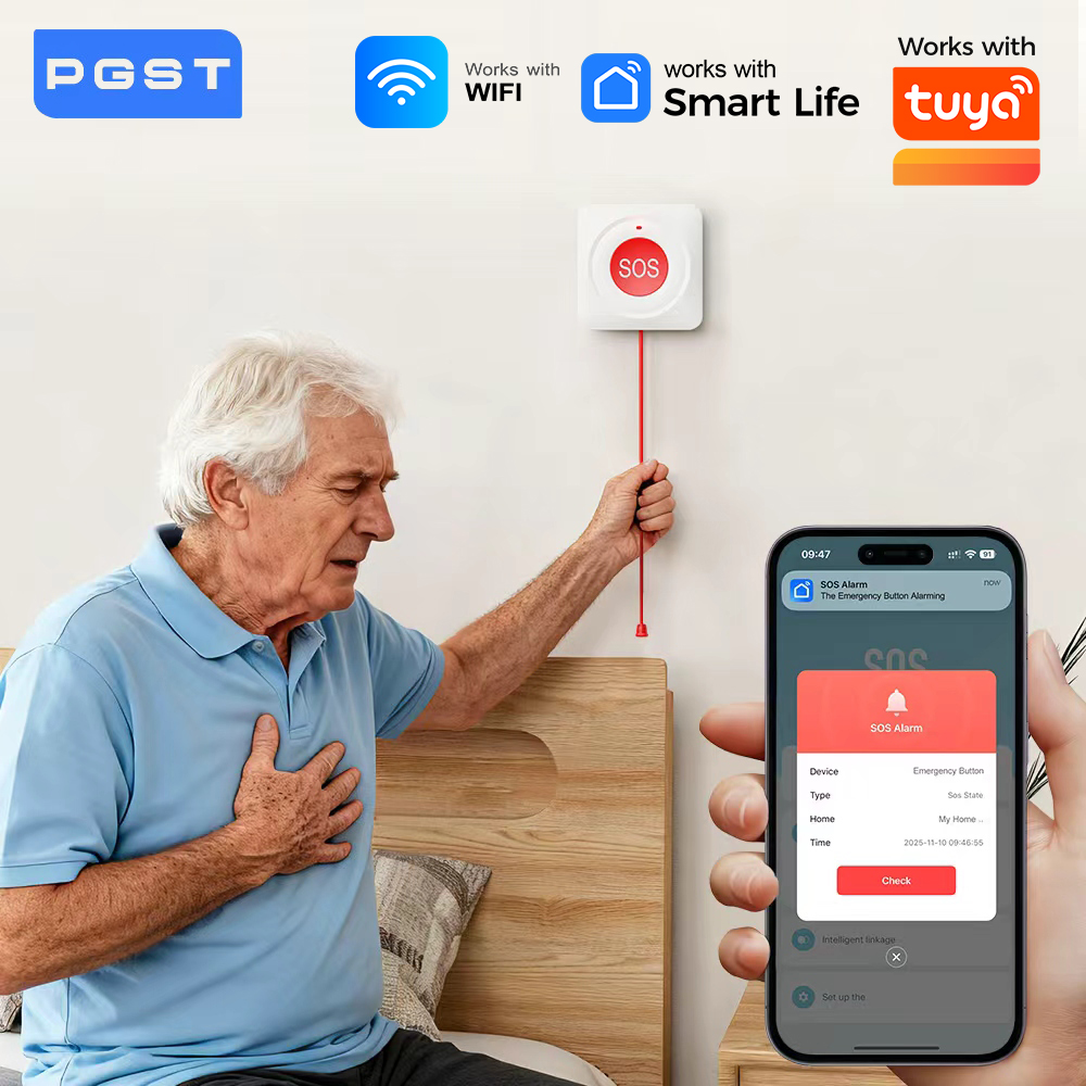 Home Security Device - WIFI Zigbee Buttontons SOS Push-button Work