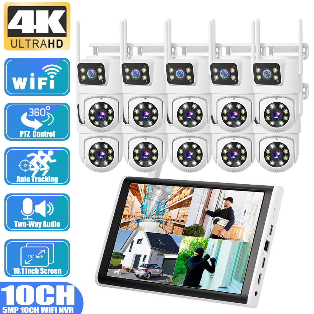 Home Security Kit - 8MP 4K Dual Lens Human Detection