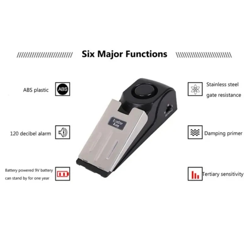 New 120dB Door Stop Alarm Syst - огляд і ціна Door Wedge Alarm