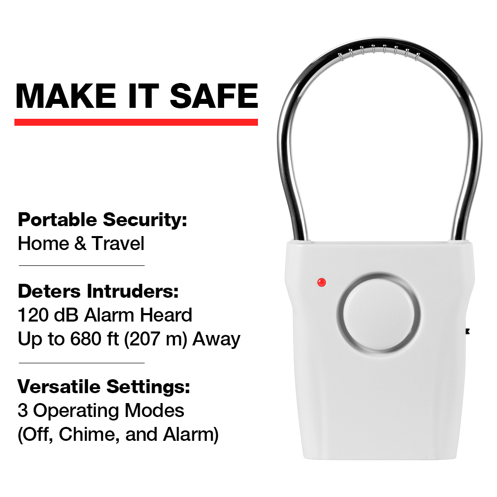 120dB Door Handle Alarm with A - огляд і ціна Door Wedge Alarm