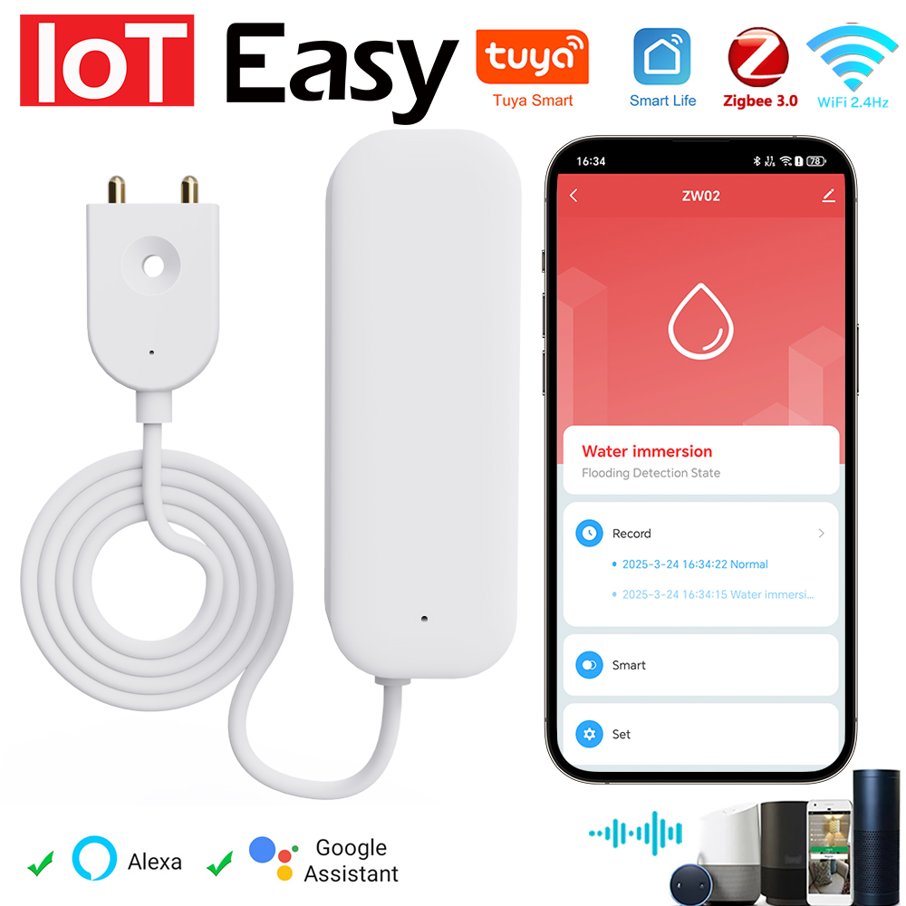 Tuya WiFi ZigBee Water Sensor  - огляд і ціна Home Security Device