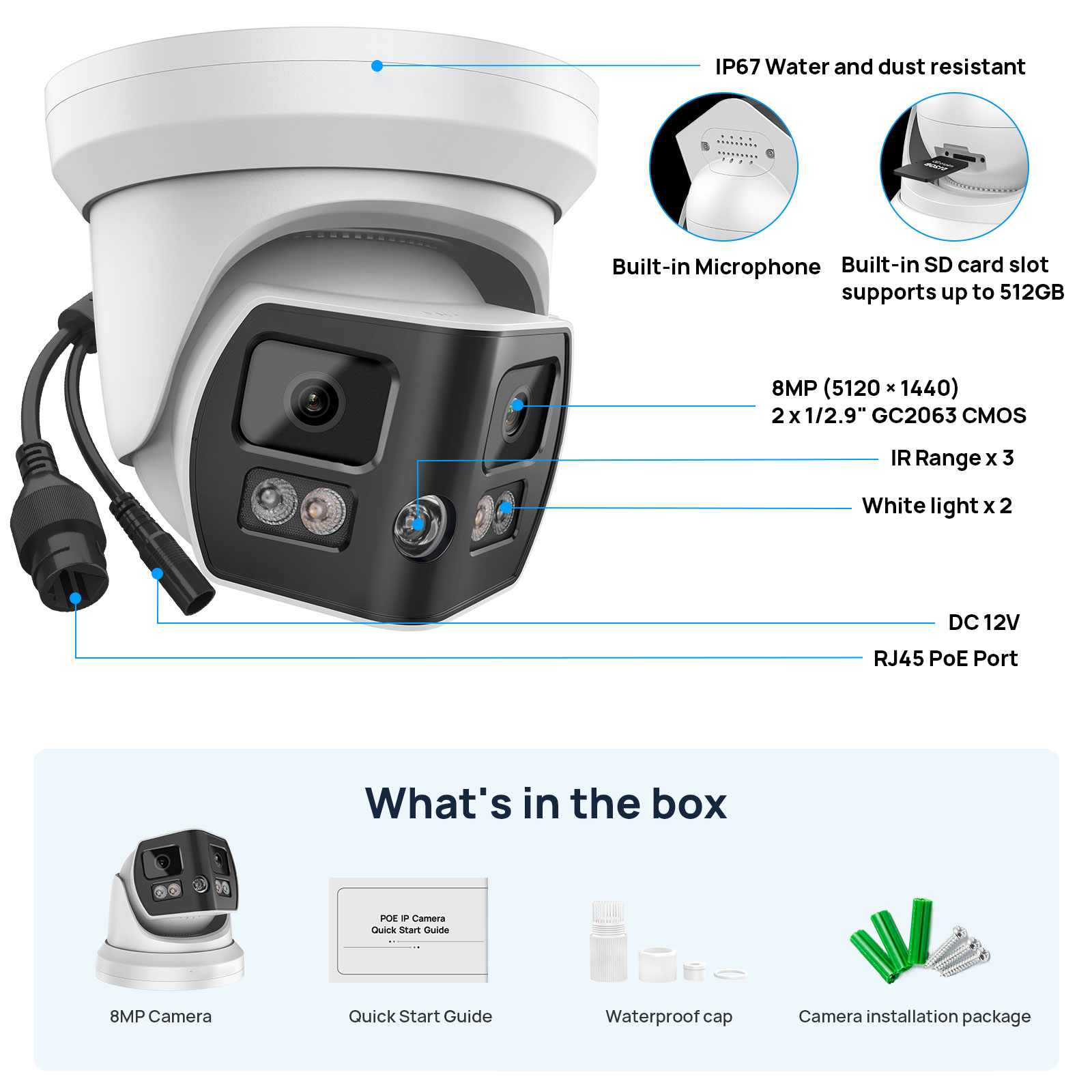 Hikvision Compatible 8MP 2 Len - огляд і ціна Home Security System Hikvision