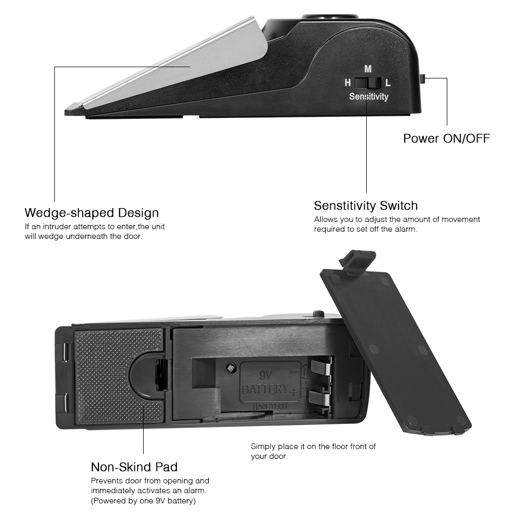 Wireless Anti-theft Door Stop  - огляд і ціна Door Wedge Alarm